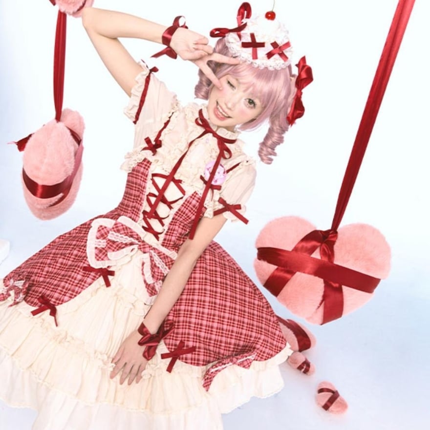 ゆめかわいいアイドル・生誕祭衣装 チェック柄 レースアップ Alice