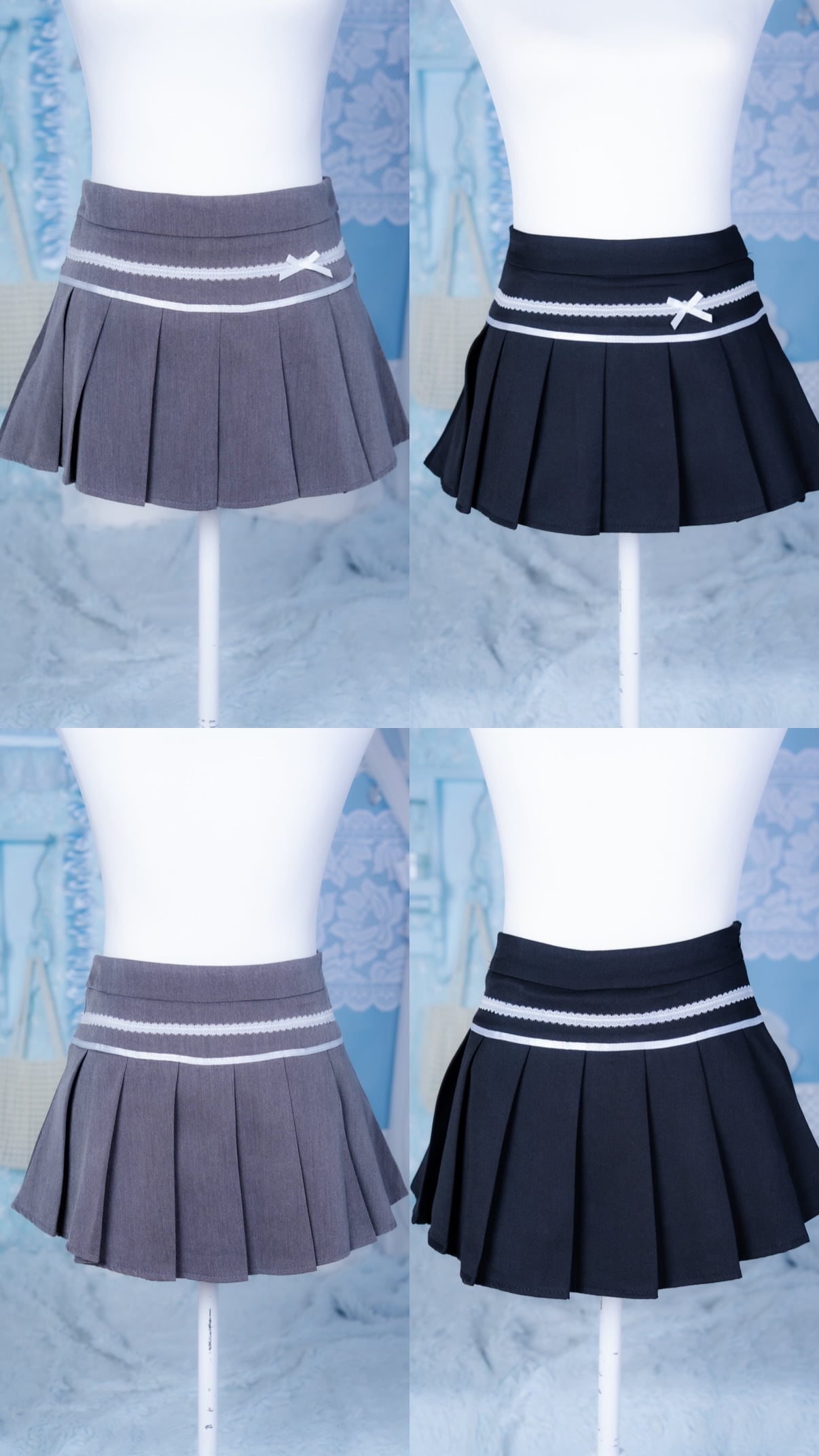 Sweet Ribbon Pleats Skirt