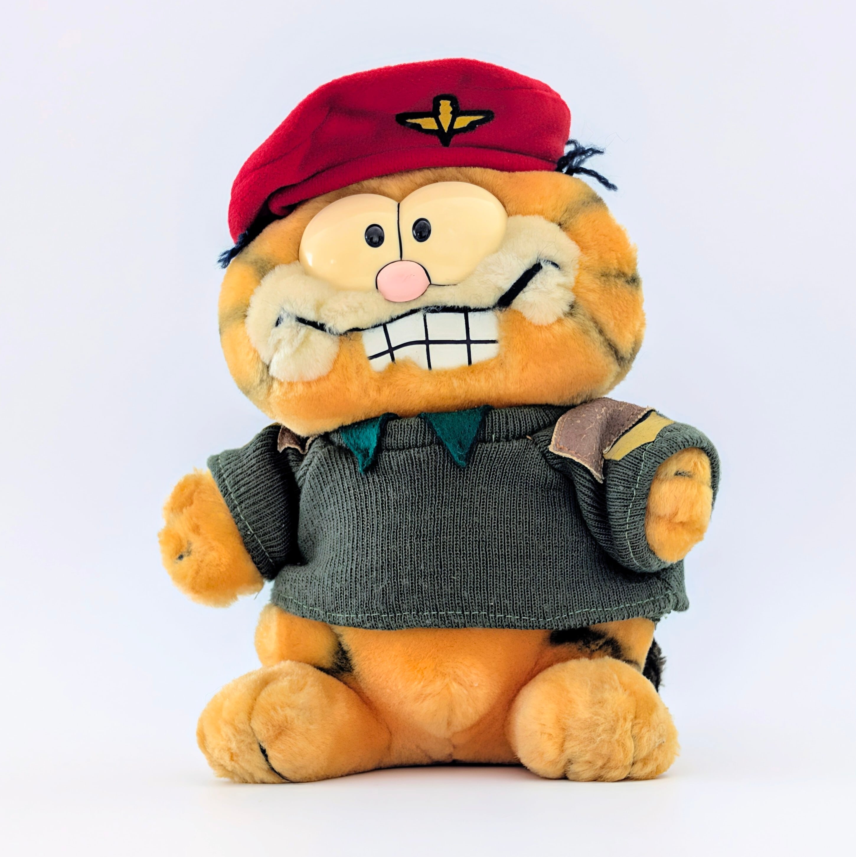 ☆ VINTAGE 1980年代初期 ☆【 Garfield ( ガーフィールド ) 】『 ガーフィールド大佐(笑) 』アーミーガーフィールド / ぬいぐるみ / プラッシュ / plush / 1980年代年製 〚アメリカン雑貨 アメトイ〛