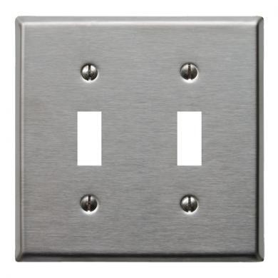 AXCIS ステンレスヘアライン2口スイッチプレート #517 E10 JO154