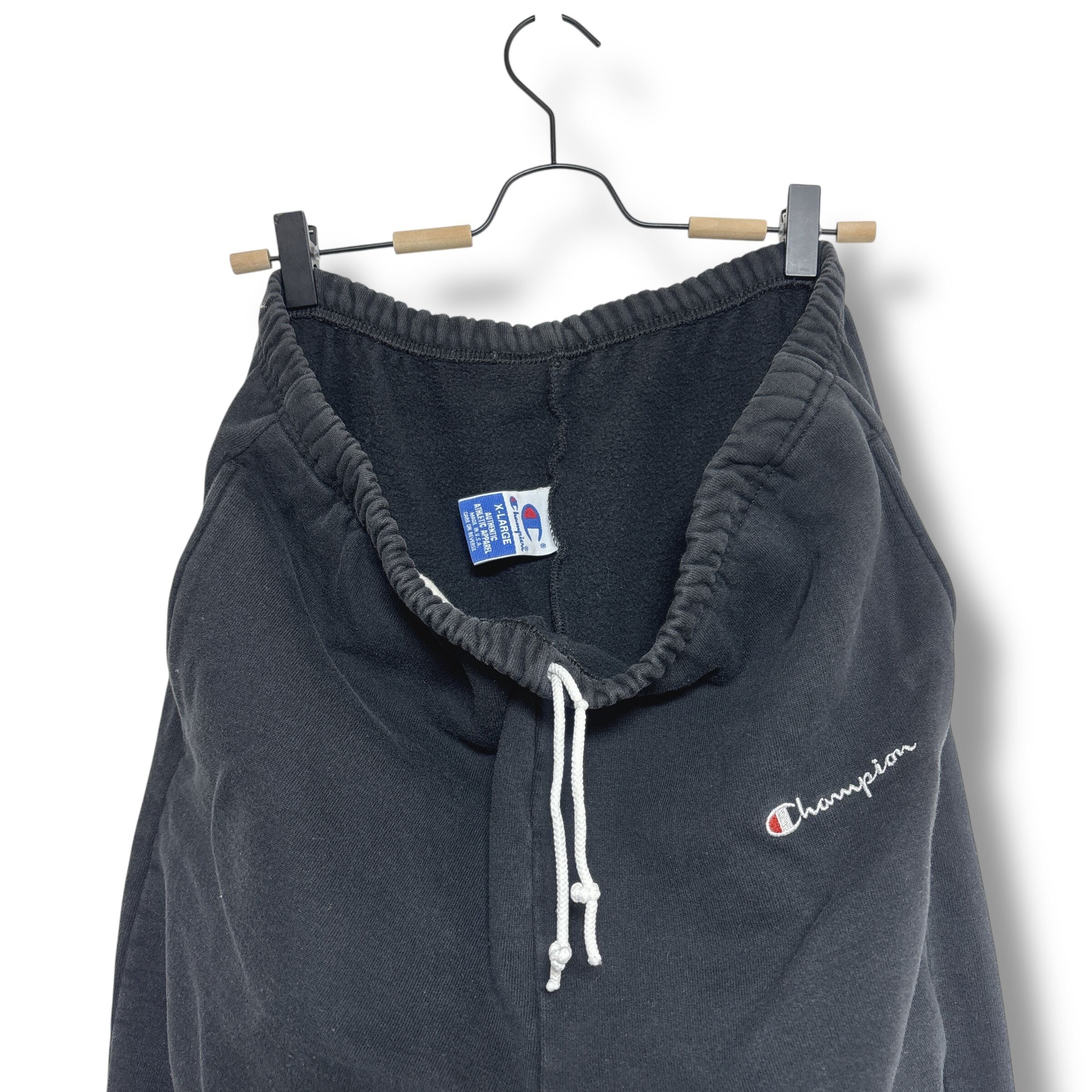 90s usa製 チャンピオン ブラックスウェットパンツ スクリプト XL