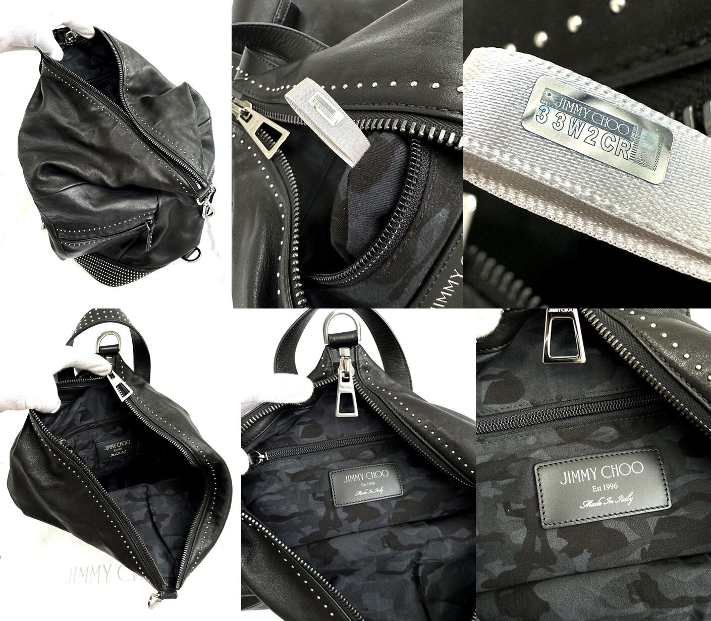 JIMMY CHOO ジミーチュウ FITZROY フィッツロイ ドットスタッズ バック