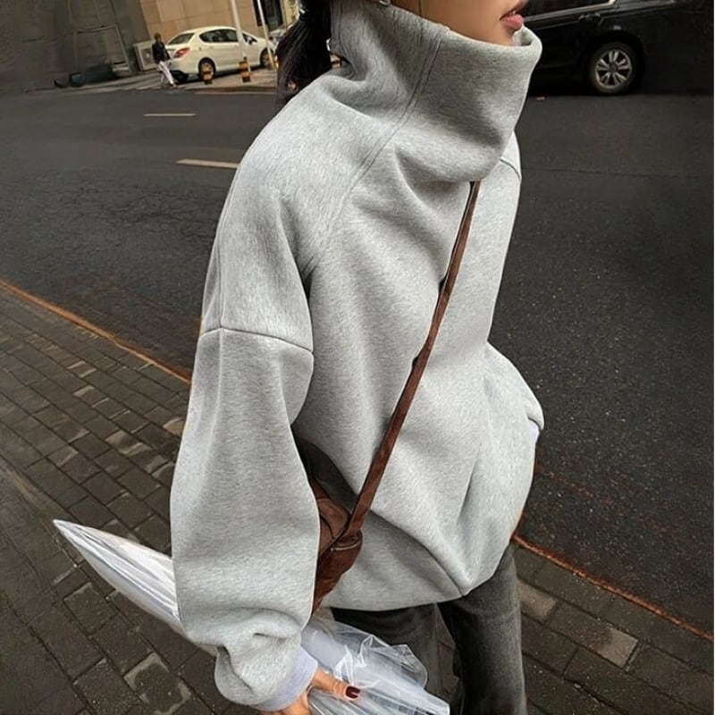 Turtleneck loose sweat pullover 2 colors V1831