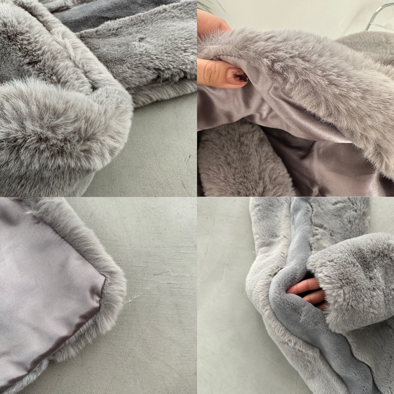 eco fur cape/gray