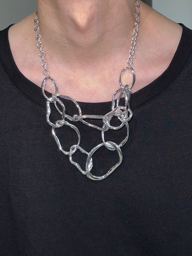 volume chain layered necklace / silver
