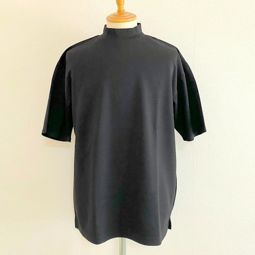 Mock Neck Smooth T-shirts　Black