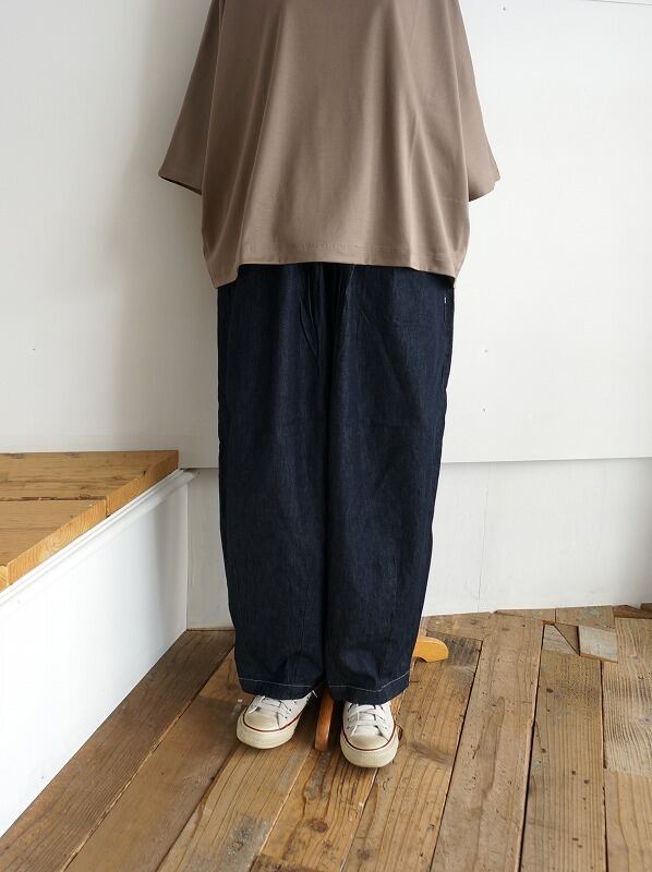 nasuvi＊ハンドメイド＊サフィランフランスリネン　スリムもんぺパンツＬ nasuvi様専用＊ハンドメイド＊サフィランフランスリネン スリム