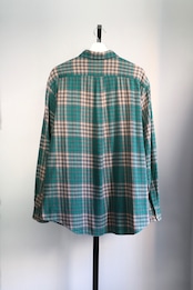 Green check pattern flannel shirt