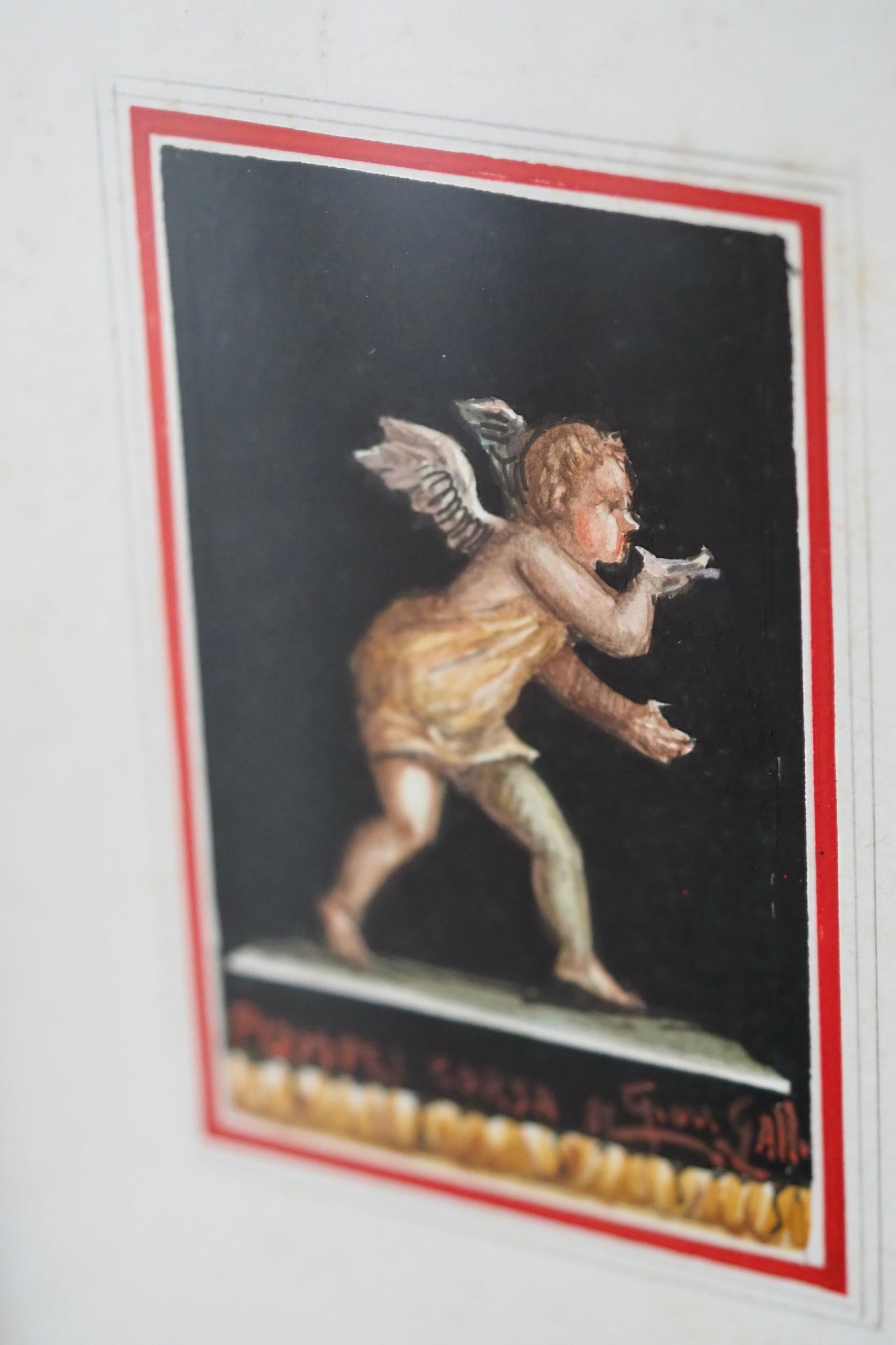 ポンペイ壁画の天使額縁-vintage gouache painting frame