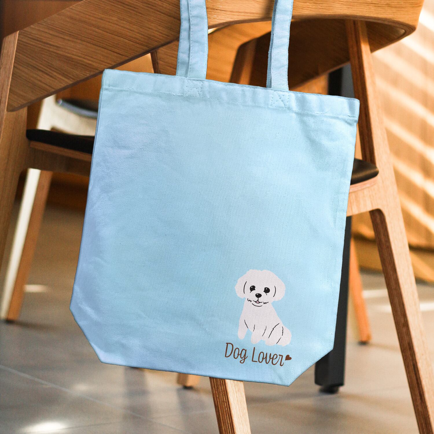 マルチーズ シンプル柄 毛色1色 】 キャンバス トートバッグ 犬
