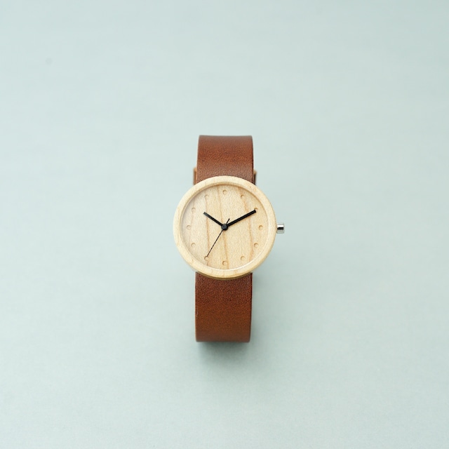 Maple wood - Organic leather Dark Brown - M