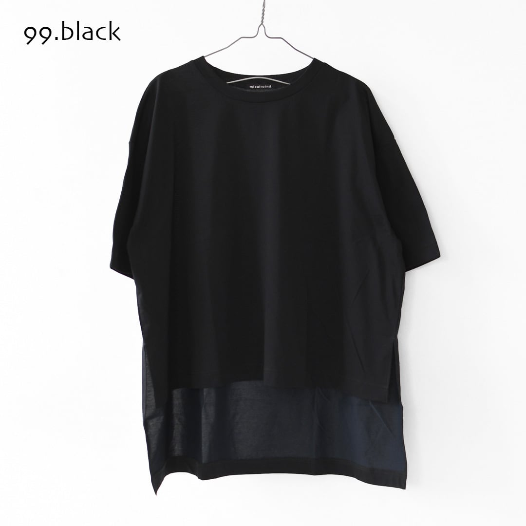 mizuiro ind [ミズイロ インド] side slit wide tunic T shirt [2
