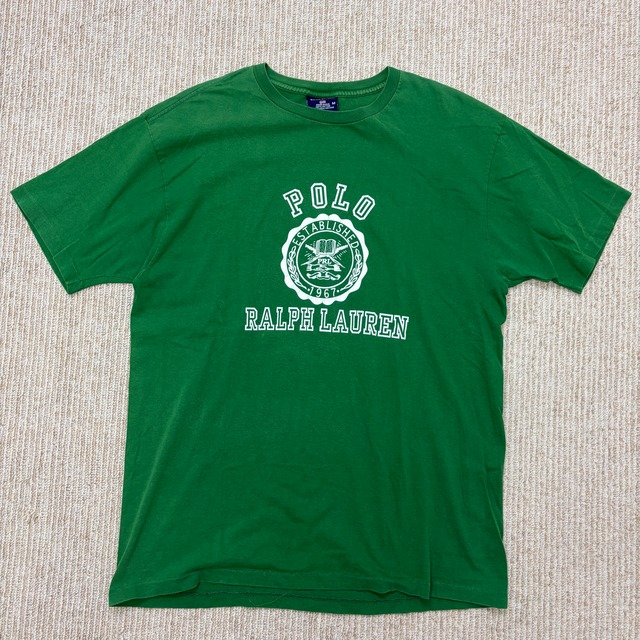 POLO SPORT LOGO T–SHIRT ESTBRISHED GREEN 1990'S OLD