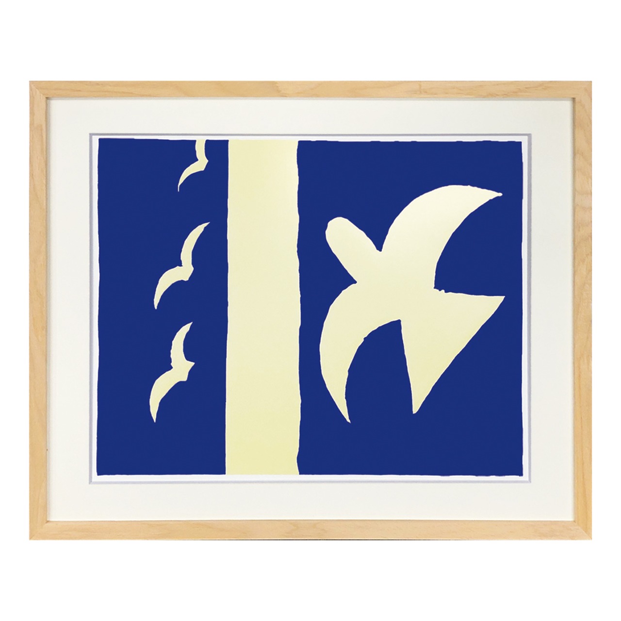 [額縁付き] ジョルジュ・ブラック「Oiseaux,1955」アートポスター 525×425mm AFGB01 - 1