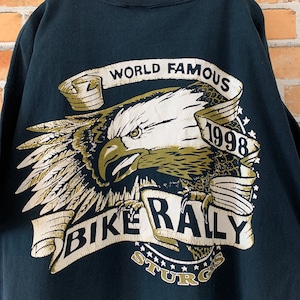 【BIKE RALLY】90s ヴィンテージ Tシャツ バックプリント USA製ワンポイント