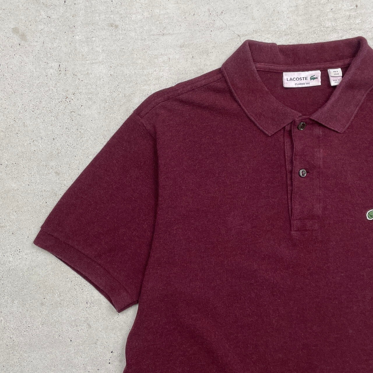 LACOSTE ラコステ CLASSIC FIT 鹿の子 ポロシャツ メンズM 古着 ワン 