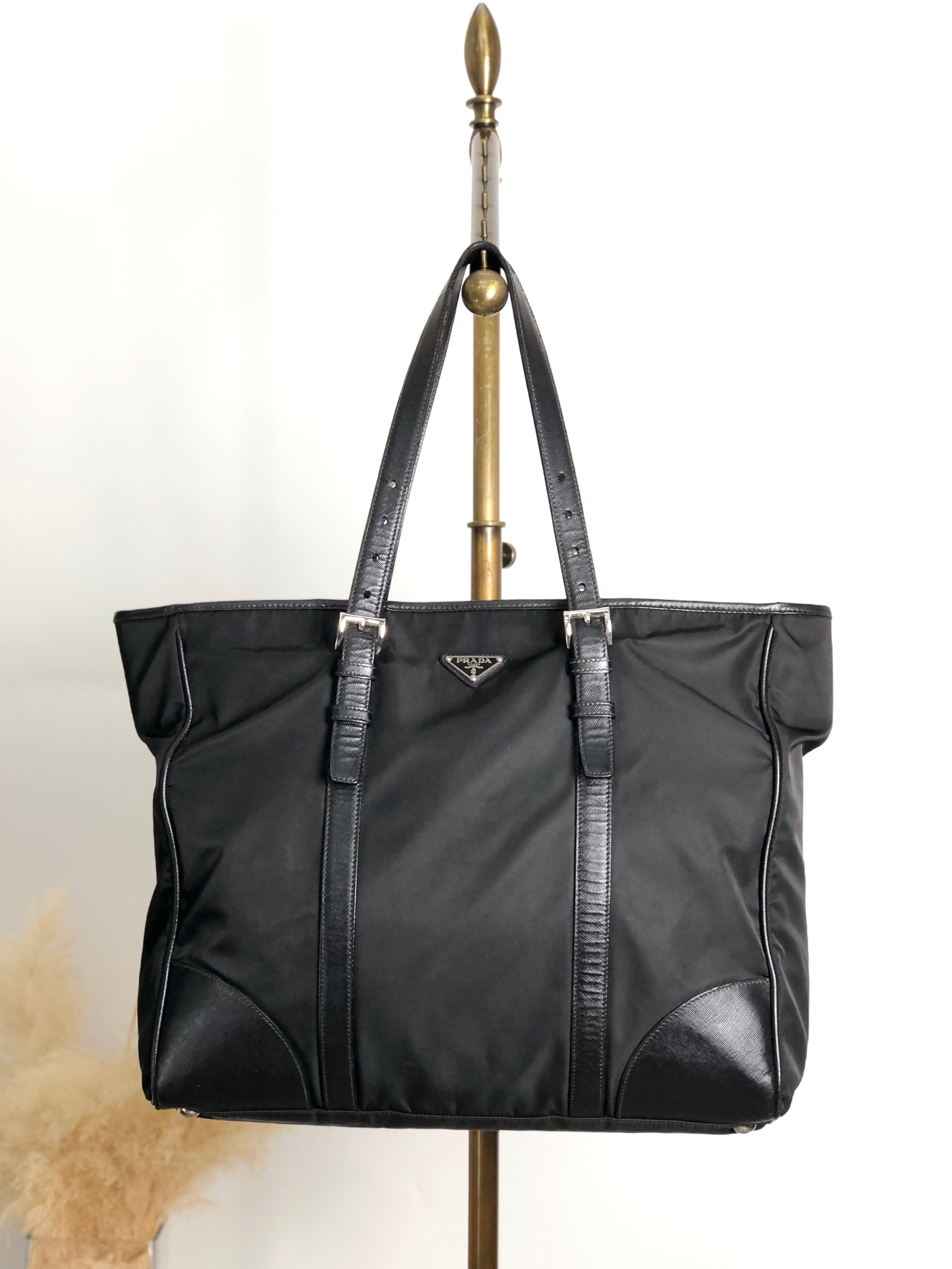 PRADA プラダ トートバッグ ブラック トライアングルロゴ ナイロン A4 vintage ヴィンテージ オールド ivus2k
