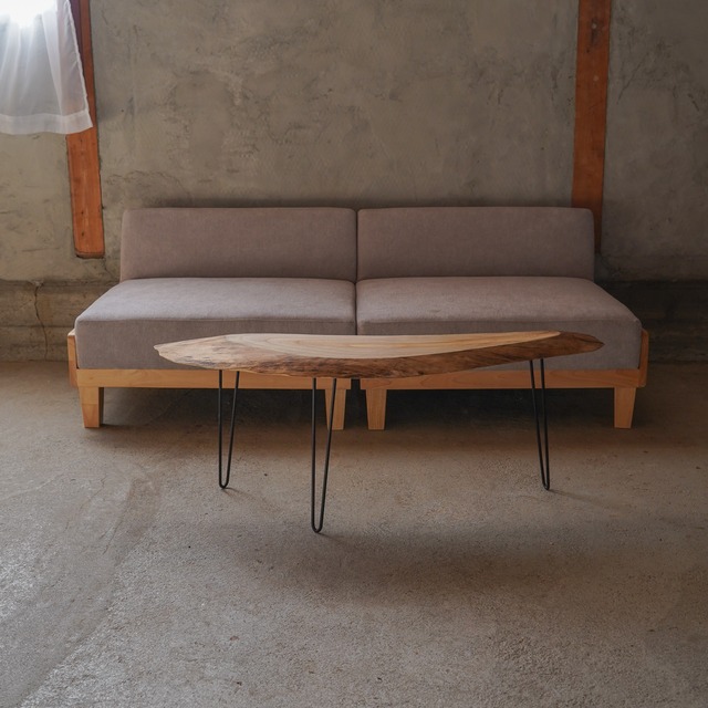 樹種不明 一枚板 ローテーブル リビングテーブル（高さ・カラー変更無料）