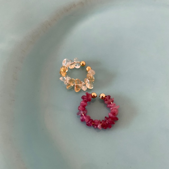 cocoiro ear cuff 天然石のイヤーカフ
