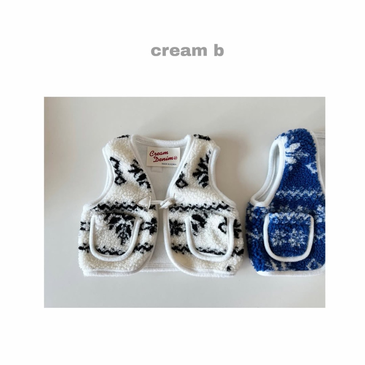 韓国子供服 / 26winter / cream bbang / スノーフレークボアベスト / キッズ / 冬服 *XS~XL*