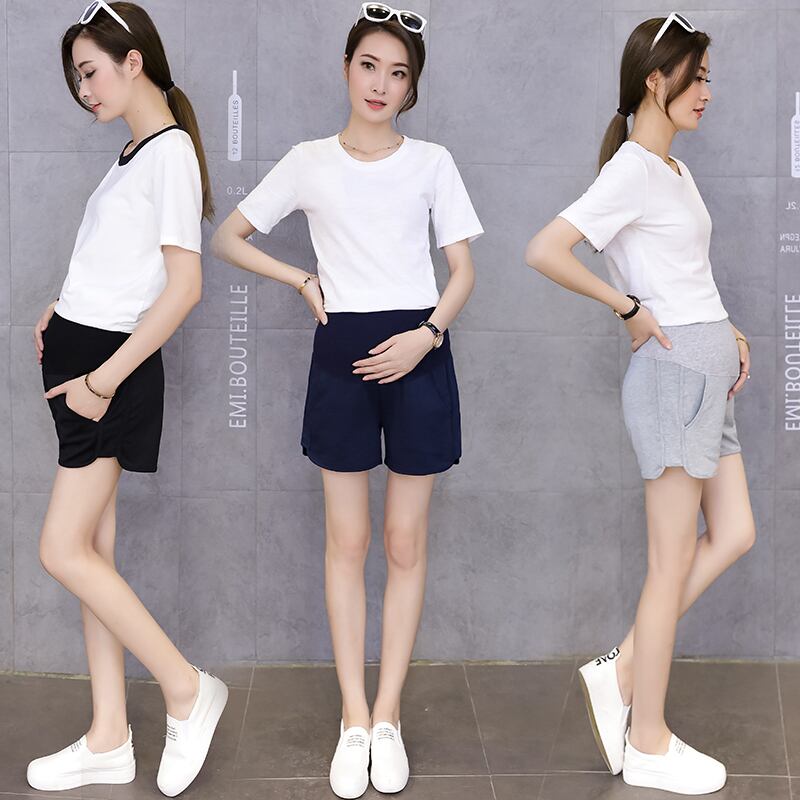 【新作】【送料無料】 9820＃サマーシンコットンマタニティショーツアジャスタブルベリースポーツショーツ妊婦ホット妊娠スリープラウンジウェア 夏物 ブルマー AL expec313076065500