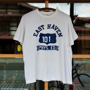 60’s Champion Flocky Print T-shirt L USA製 100%Cotton Runners Tag チャンピオン Tシャツ