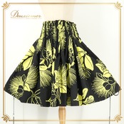 フラダンス 衣装 ALOHA STANDARDS アロハスタンダード パウスカート ブラック系 花柄 植物柄 ハワイアンプリント ハワイアン アロハ フラ ダンス レッスン 練習 ハワイアンダンス シングル スカート フレア 黒 黄 イエロー系 華やか かわいい おしゃれ 上品 大人っぽい ダンス衣装 練習着 レッスンウェア レディース フレアスカート 花柄プリント ボタニカル柄 植物柄プリント 大人可愛い 練習用 本格フラ カジュアル フェミニン エレガント 日本製 黒系 花模様 模様 ダンス用品