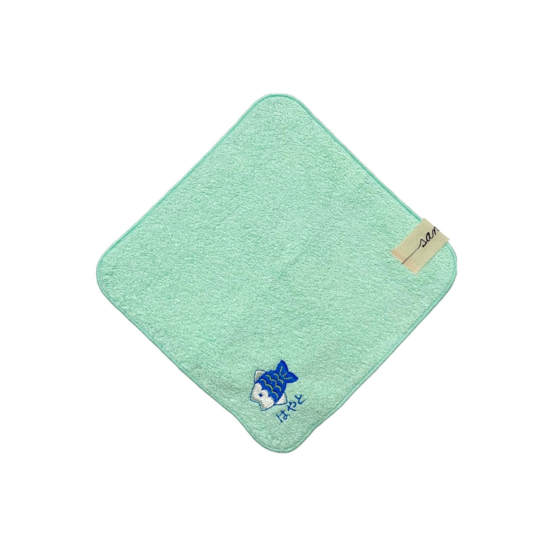 ミニハンカチタオル - Green - | お絵かき刺繍