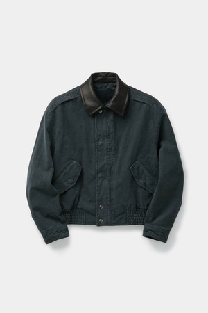 [COOR] Leather Collar Washed Cationic Bomber (Washed Navy) 正規品 韓国ブランド 韓国通販 韓国代行 韓国ファッション クール クーア クアー COOR 日本 店舗