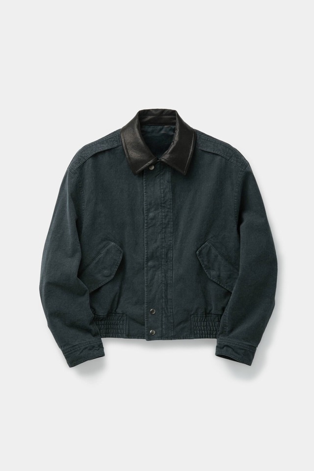 [COOR] Leather Collar Washed Cationic Bomber (Washed Navy) 正規品 韓国ブランド 韓国通販 韓国代行 韓国ファッション クール クーア クアー COOR 日本 店舗