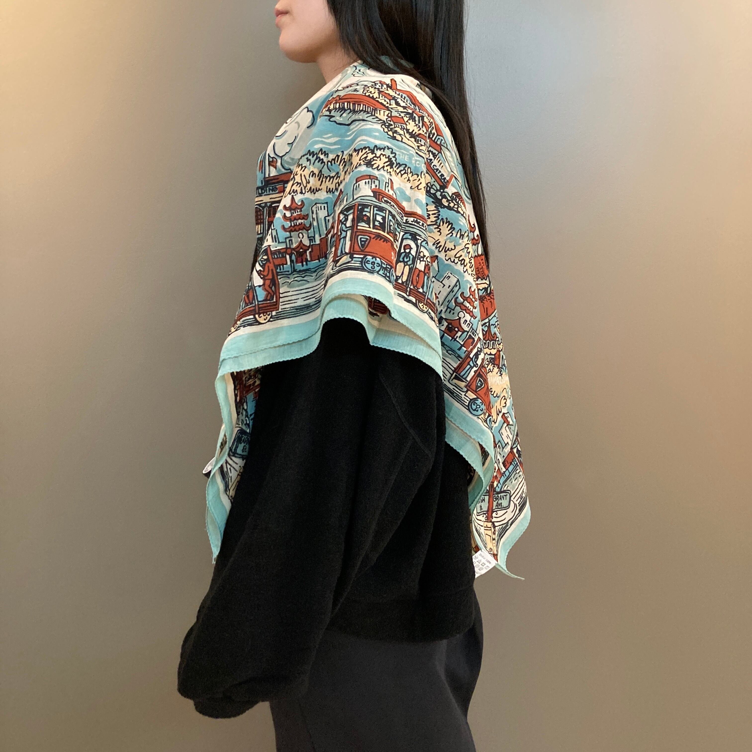 BINDU 新品未使用　ビッグストール　フロリダ132×132 Bindu【ビンドゥ】マッププリントビッグスカーフ ( SAN FRANCISCO