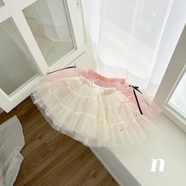 ラスト1 ivory S【即納】<ninibello> Princess skirt