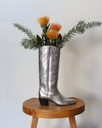 Embroidery Long Western Boots -Neo Silver/ロングウエスタンブーツ-ネオシルバー