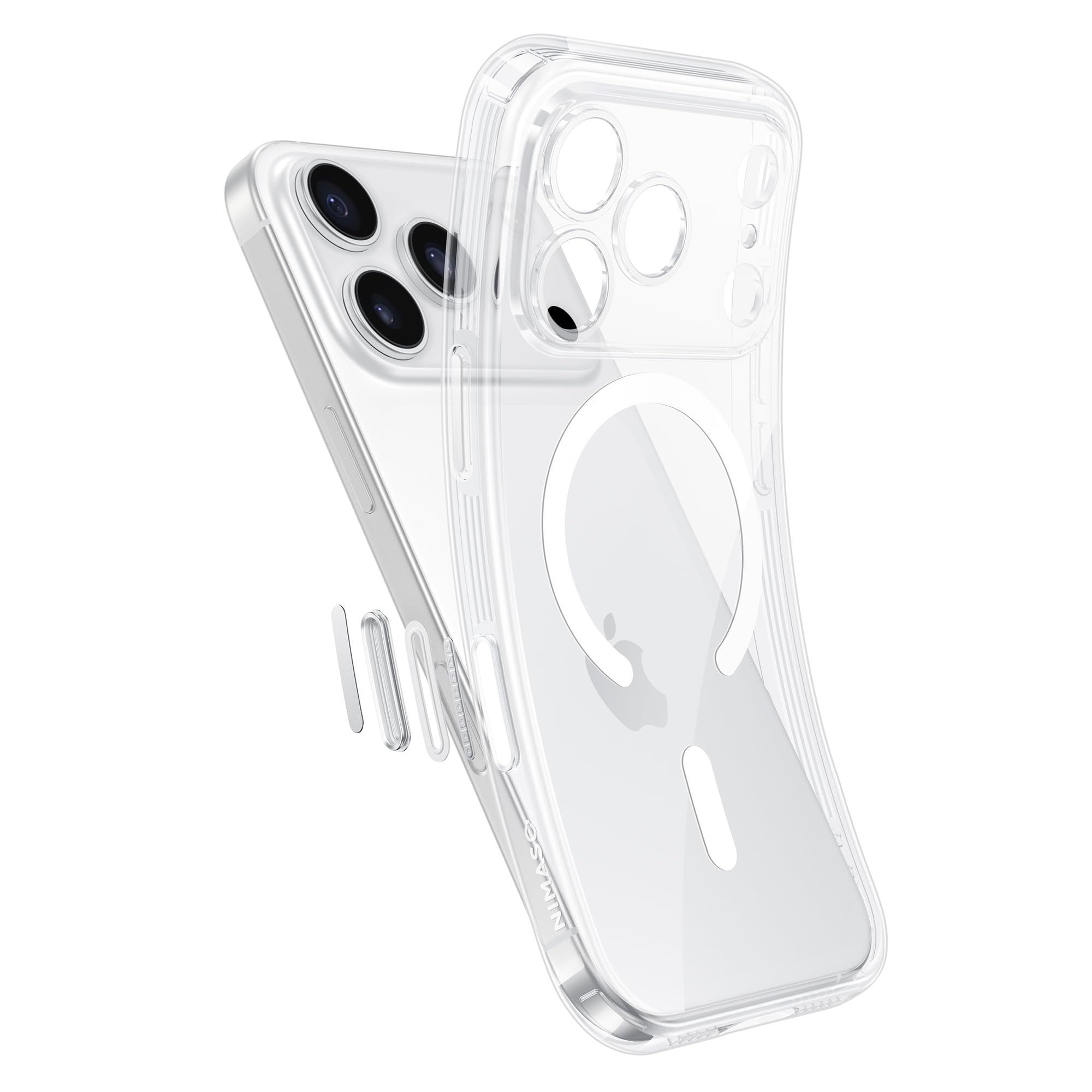 NIMASO iPhone 17 Pro用 ケース クリア MagSafe対応 耐衝撃 カメラコントロールボタン付き ワイヤレス充電対応