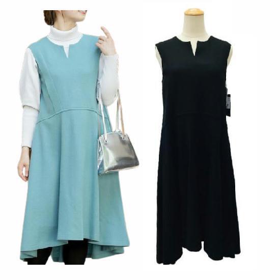 【Pont Neuf ポンヌフ 新品】エレガントなワンピース ブラック M L サイズ1サイズ2 BA3071 ヴィフ 大人かわいい