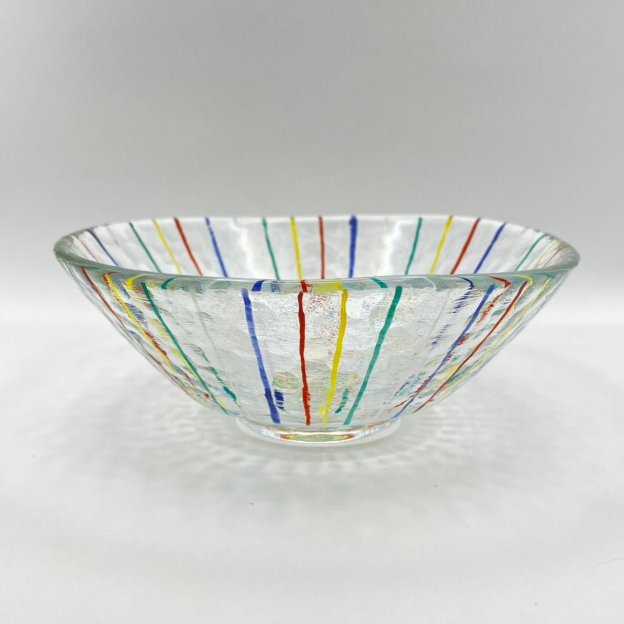 新品】ガラス平茶碗 七色トクサ 今岡都 紙箱入【耐熱】 | 茶道具 錦玉堂
