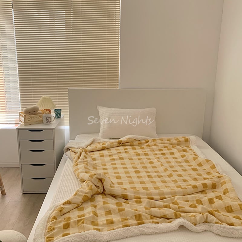 【BLANKET】カラフルチェック柄ブランケット