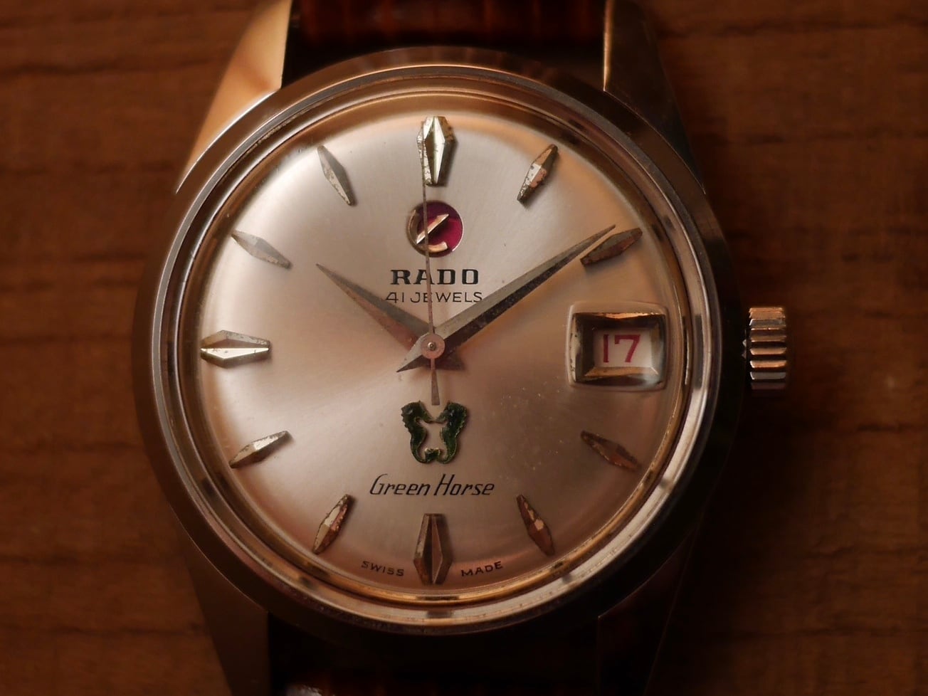 RADO】 1970s グリーンホース 41石 回転アンカー 自動巻き A.S OH 
