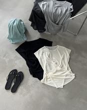 ドレープデザイン フレンチスリーブトップス