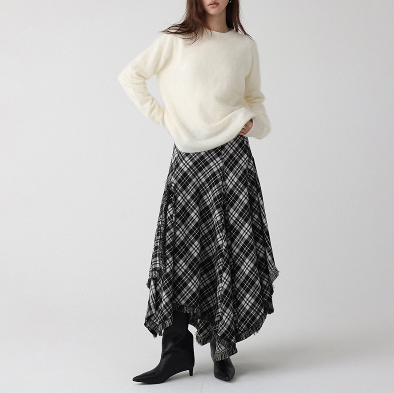 ベーシック クルーネックニット H0058