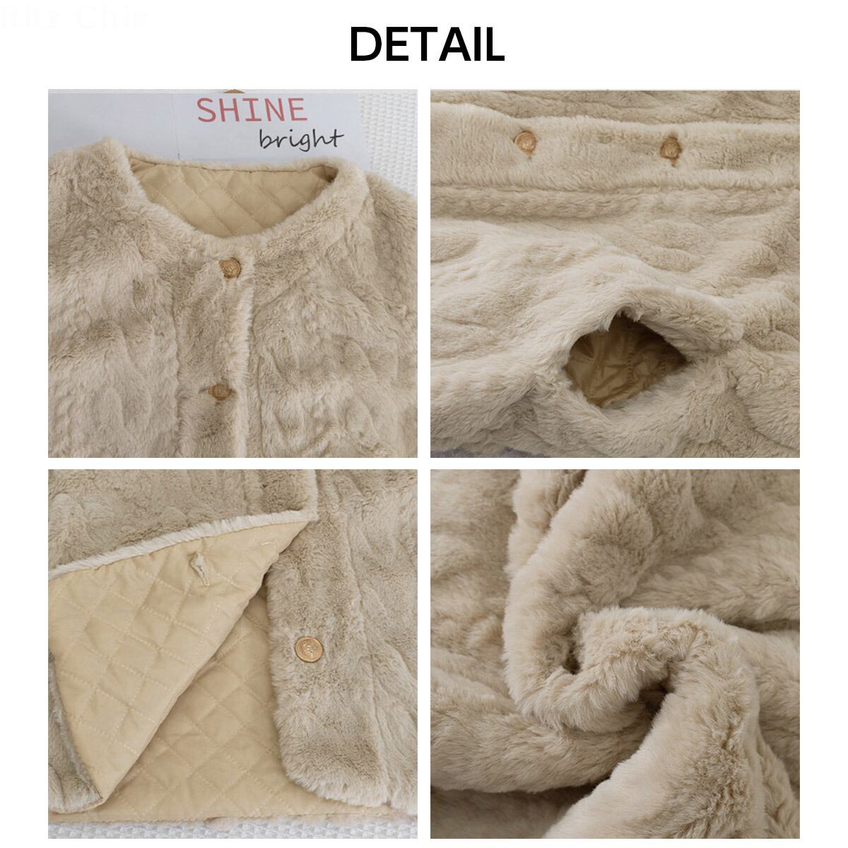 フェイクファー ジャケット ノーカラー レディース 秋冬 防寒 保温 中綿 韓国 ボアブルゾン 大人 きれいめ おしゃれ 上品 通勤 フォーマル ショート丈 大人可愛い 大人女子