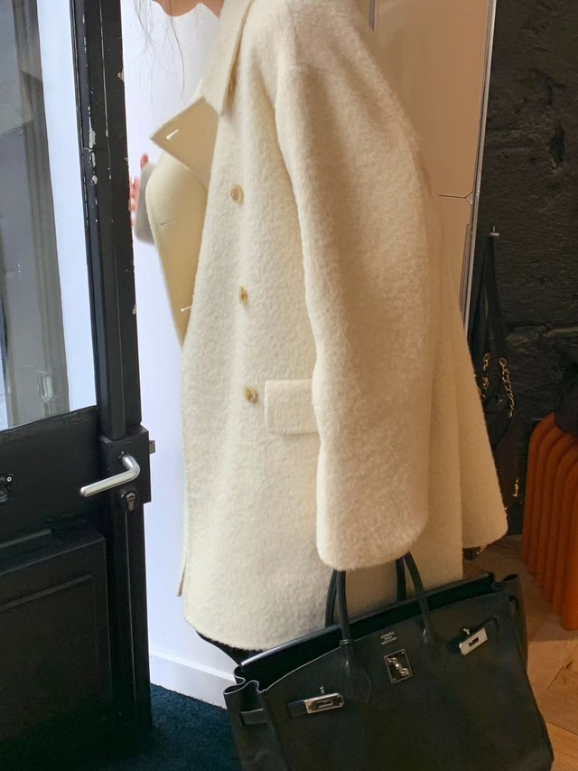 (OUNCE)  high neck double handmade  coat / 3color
