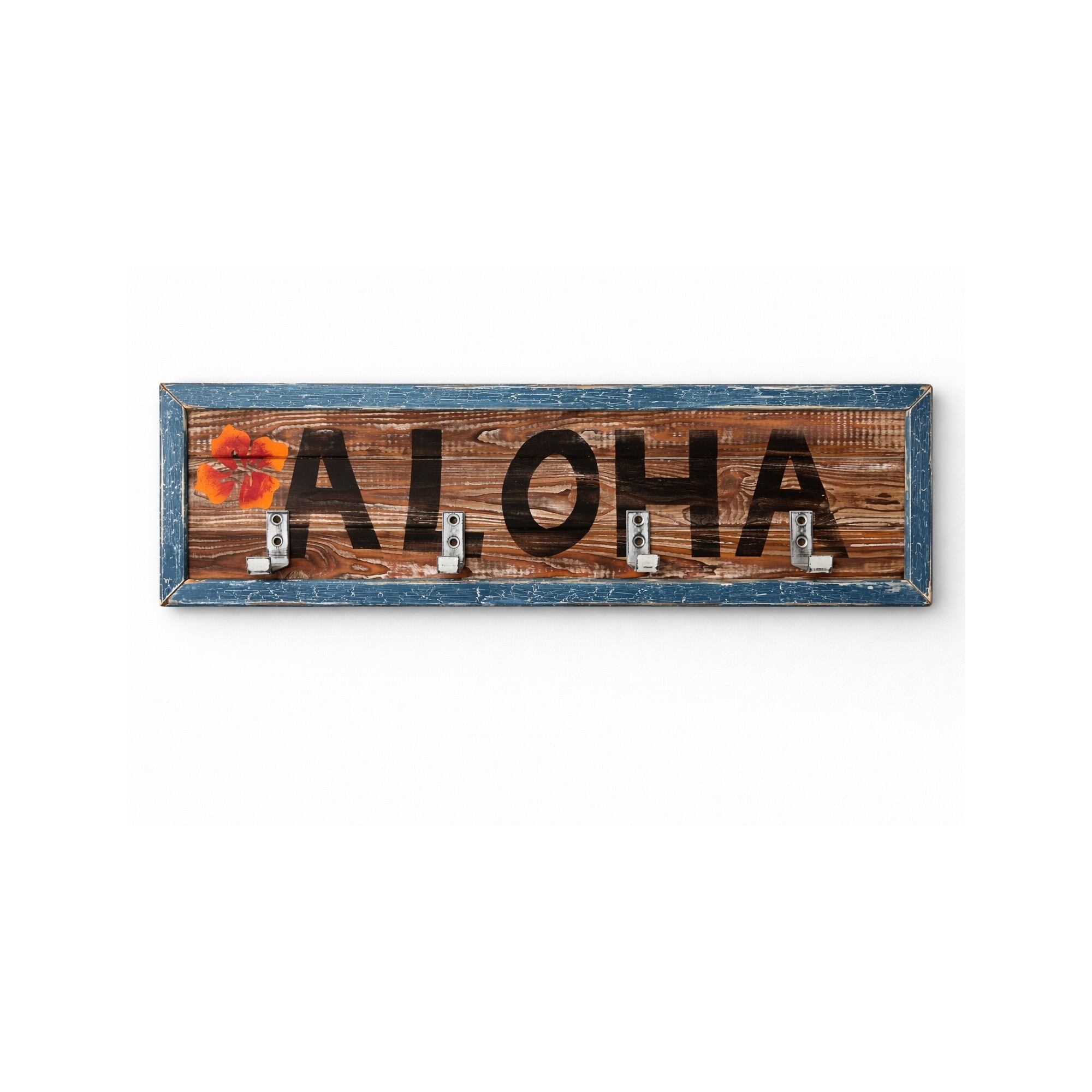 送料無料】ALOHA Wood Key Hook - Hawaiian Interior Wall Shelf