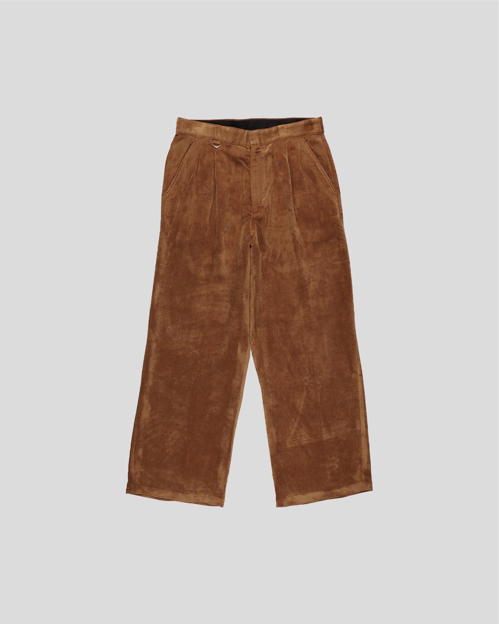LP RAYON VELVET 2TUCK TROUSER BROWN