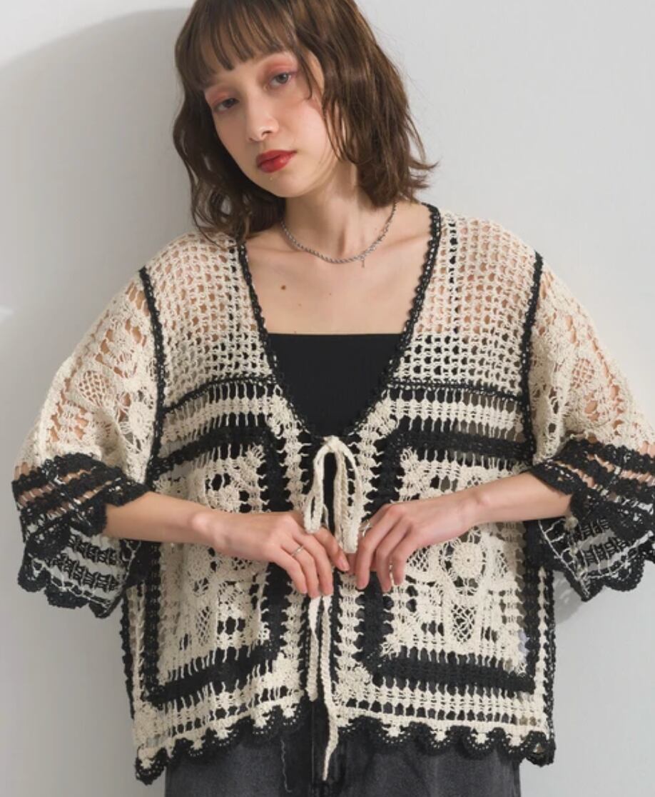 ナンバーミーTOKYO" CLOCHE KNIT CARDIGAN"IVORY