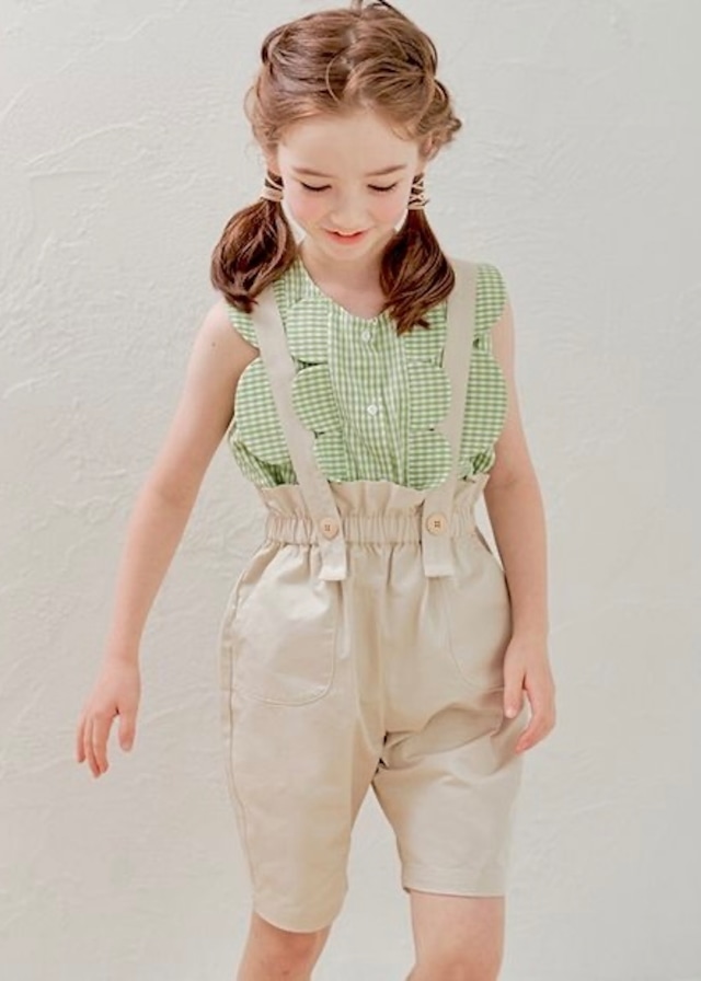 フリルウエストサス付ハーフパンツ〈Ivory〉