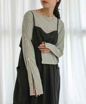 2WAY SLEEVE BUTTON TOPS select by Bab【5330112】