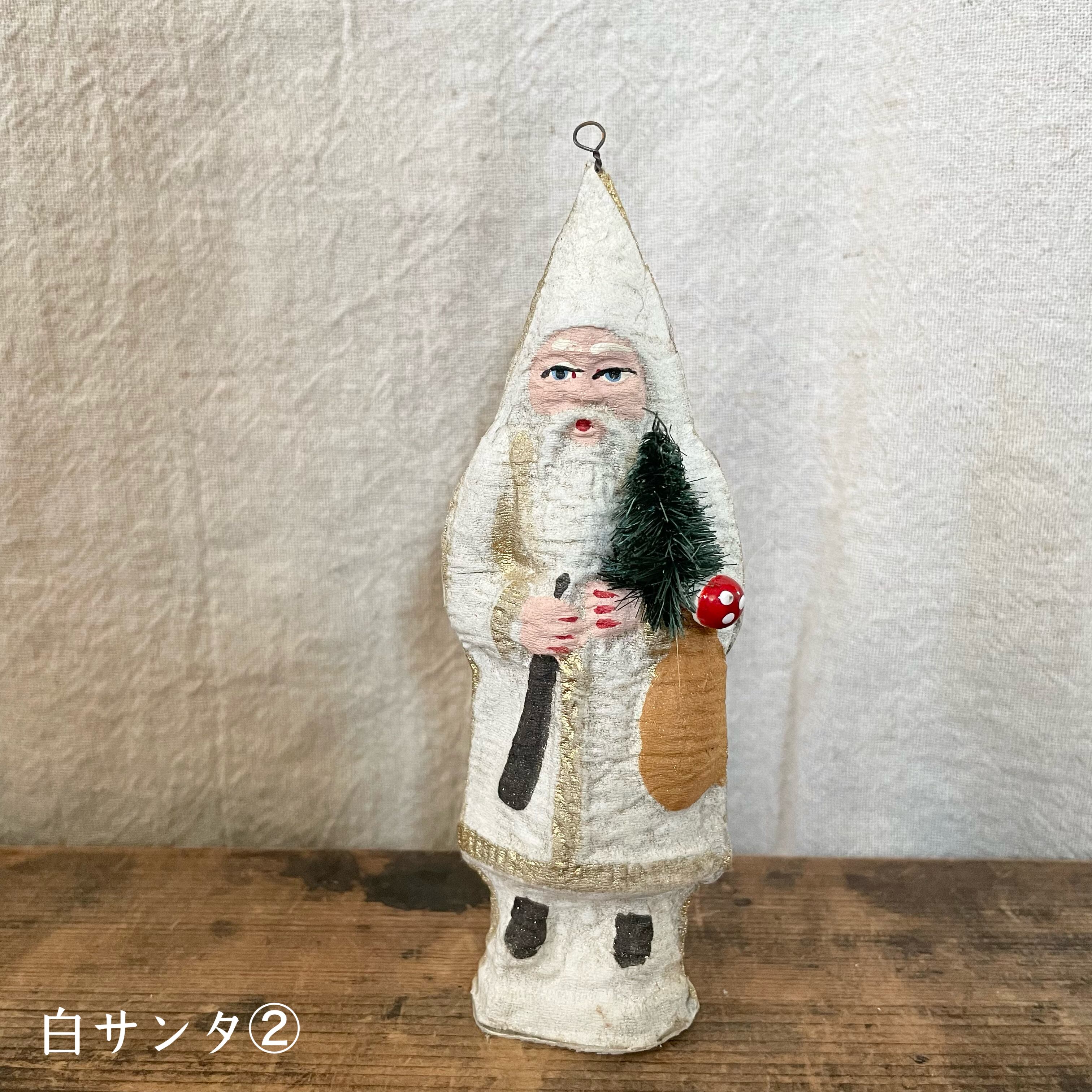 パピエマシェの大きめの白いサンタクロース | tsuitachi craft&brocante