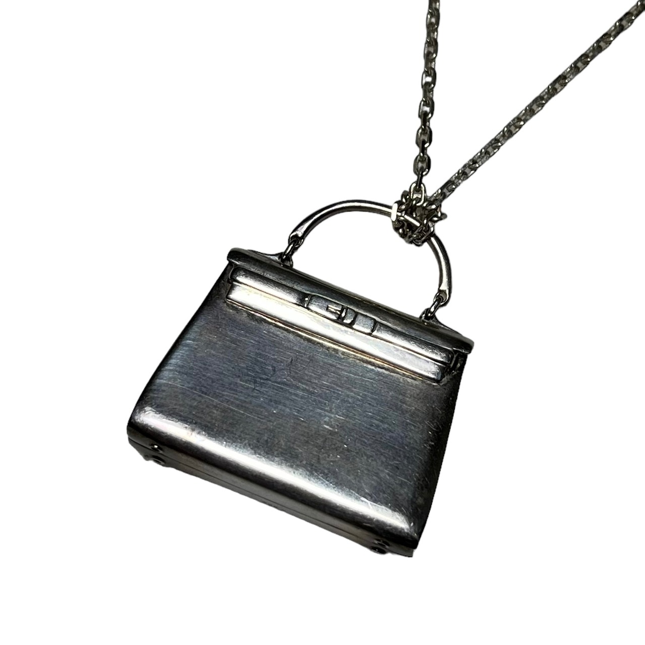 vintage bag pendant silver necklace