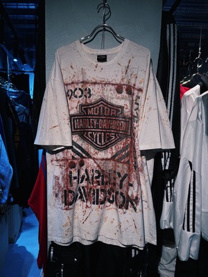 【D4C】"Harley-Davidson" logo design like blood splatter T-shirt